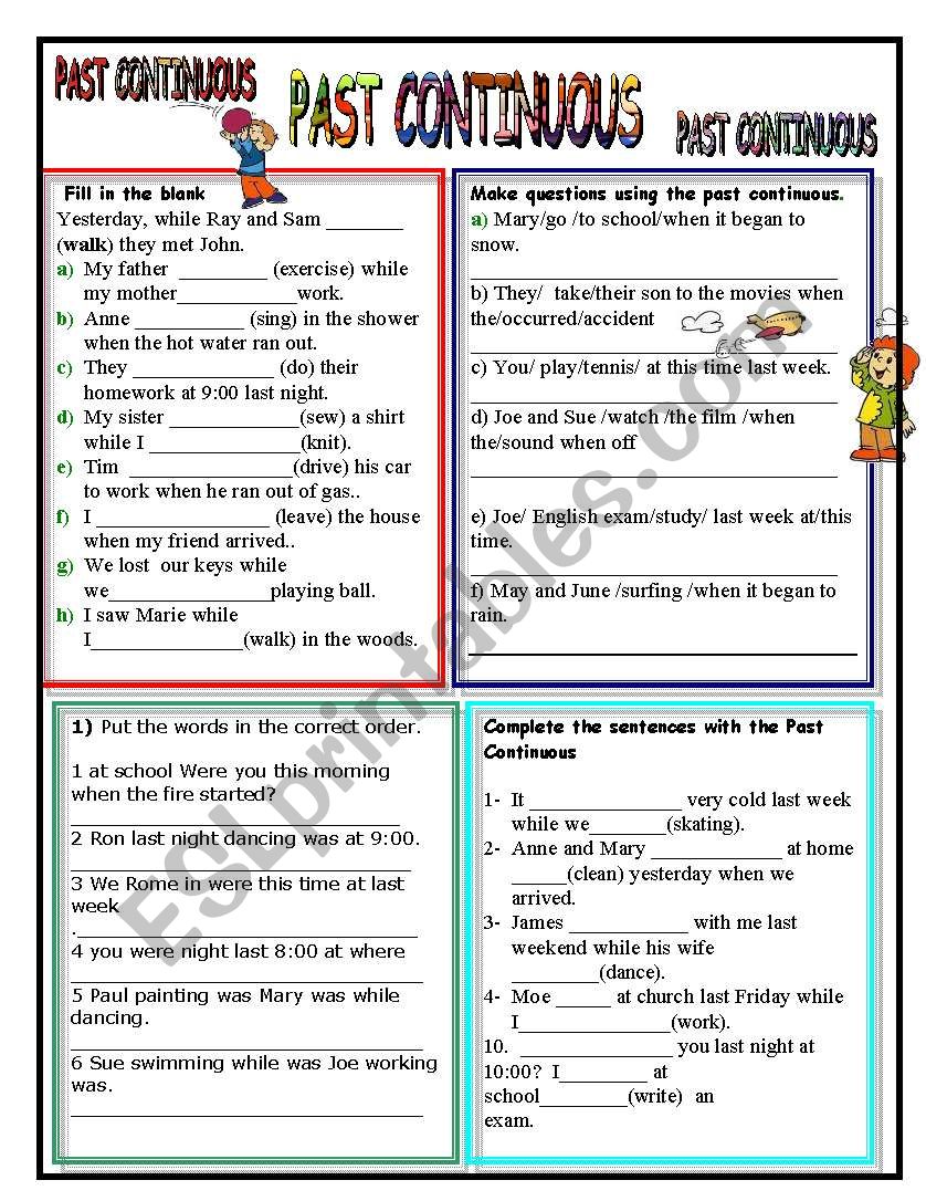 PAST CONTINUOUS worksheet