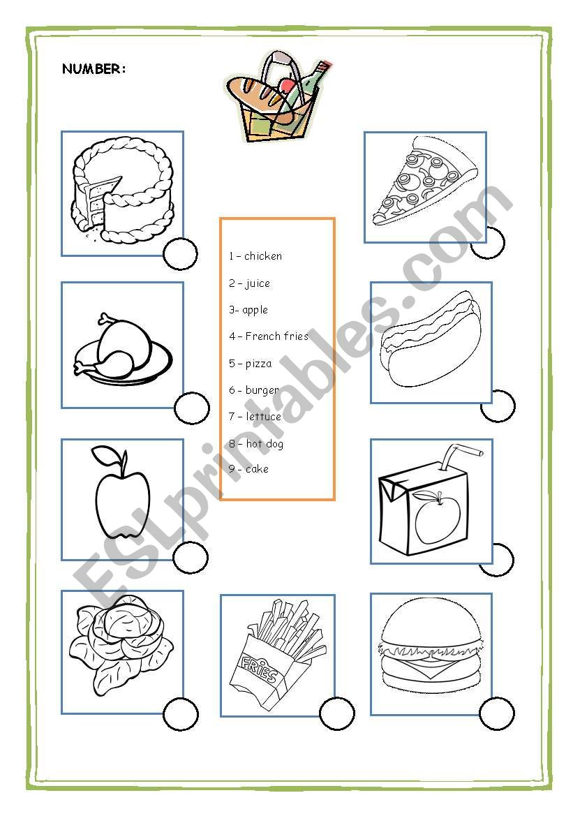 Food  worksheet