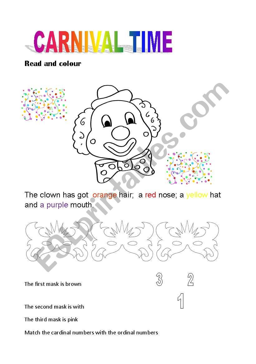 CARNIVAL TIME worksheet