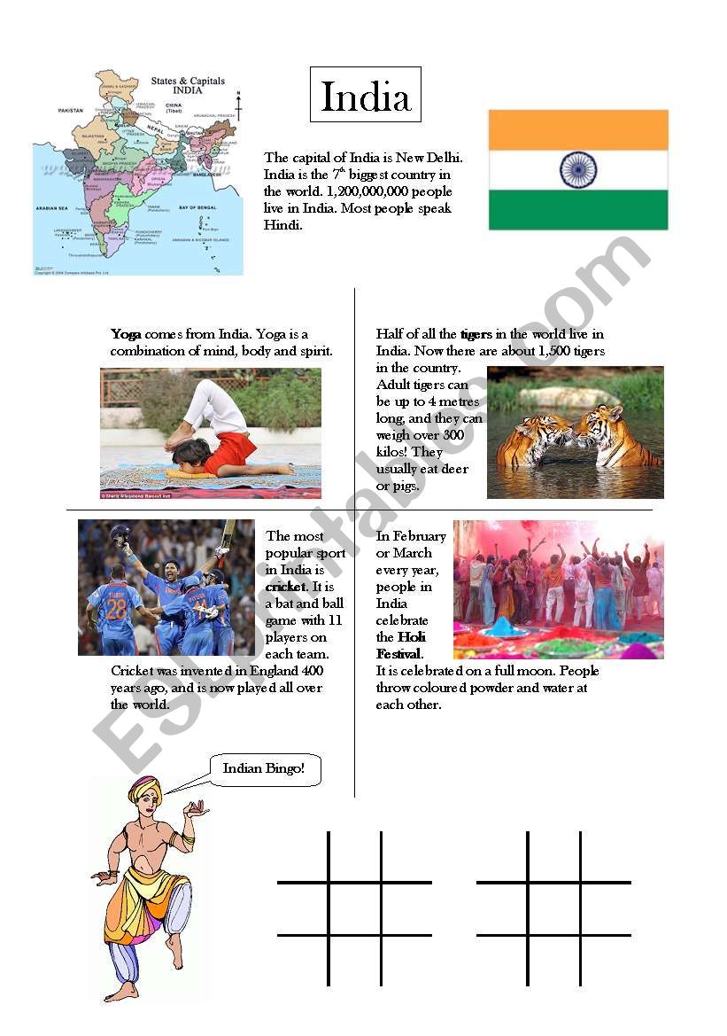 India worksheet