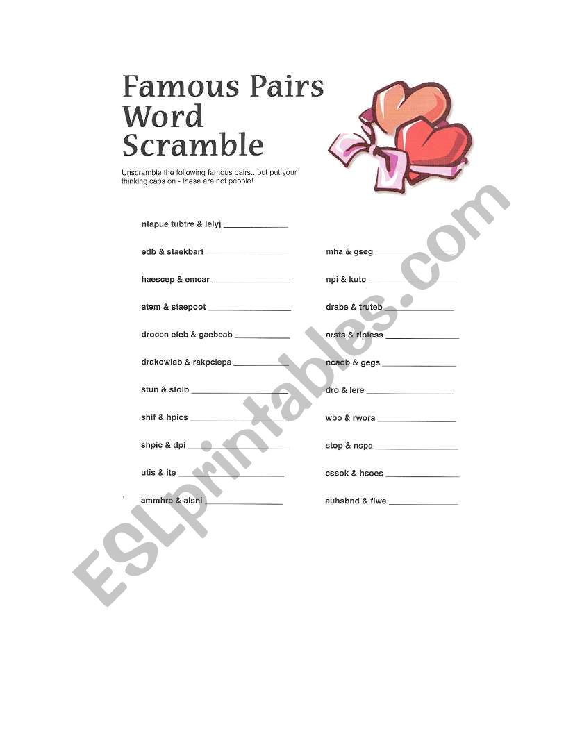Scramble worksheet