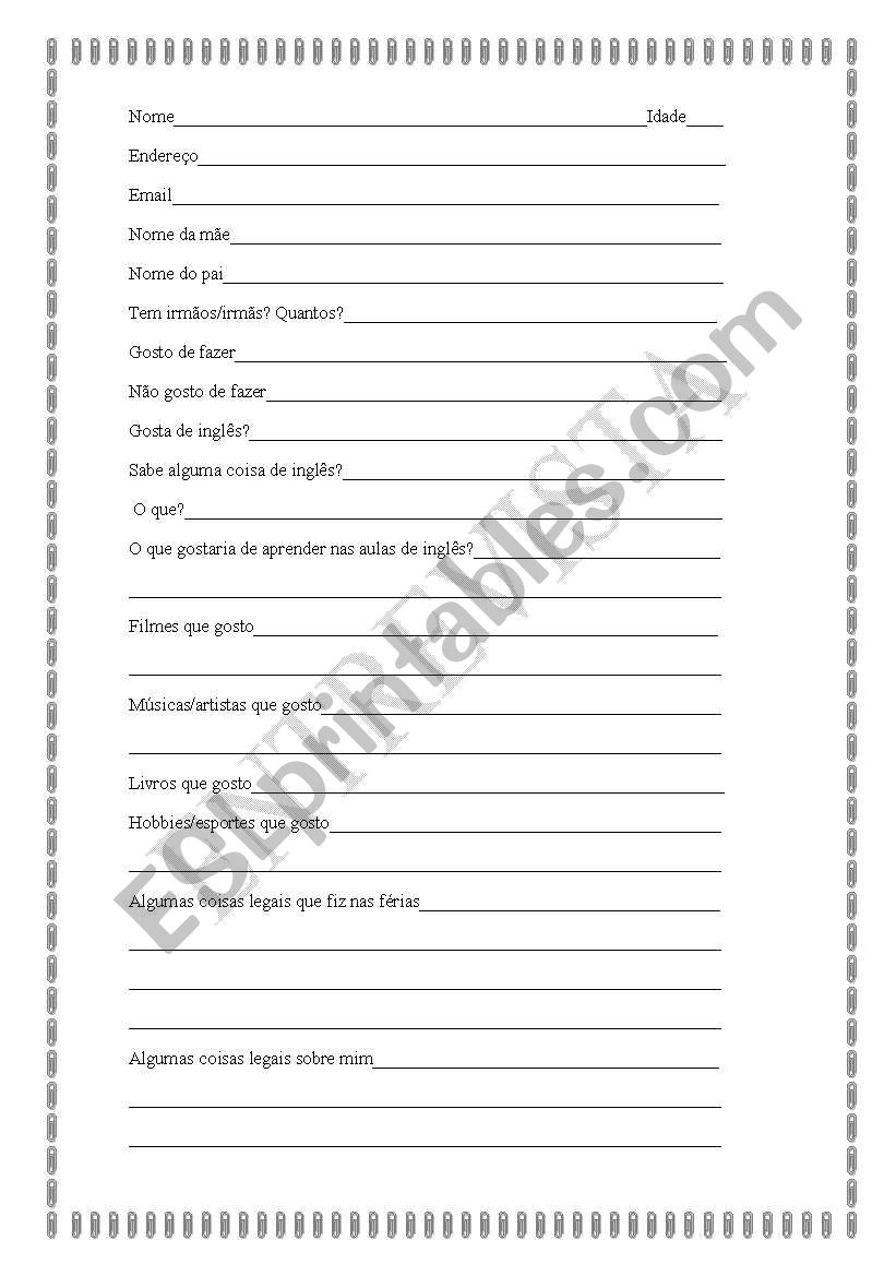 Entrevista  worksheet