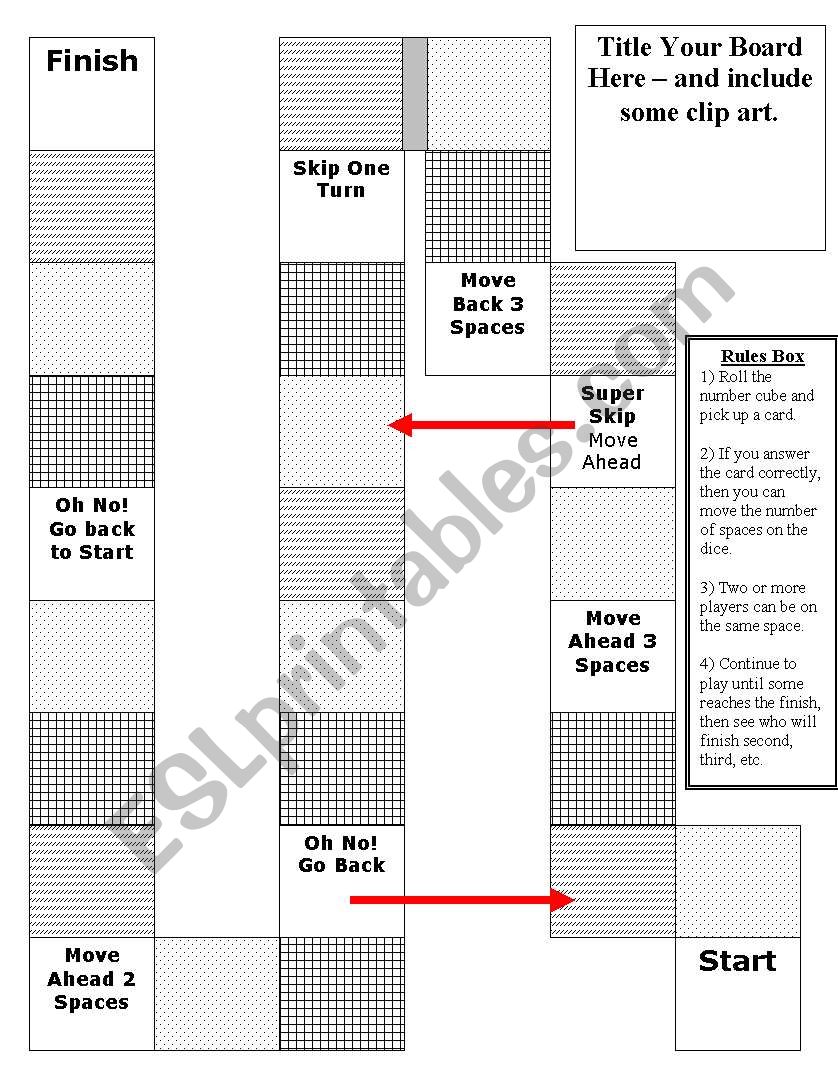 Game format worksheet
