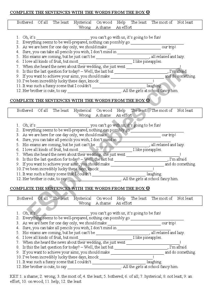 Conversational Phrases worksheet