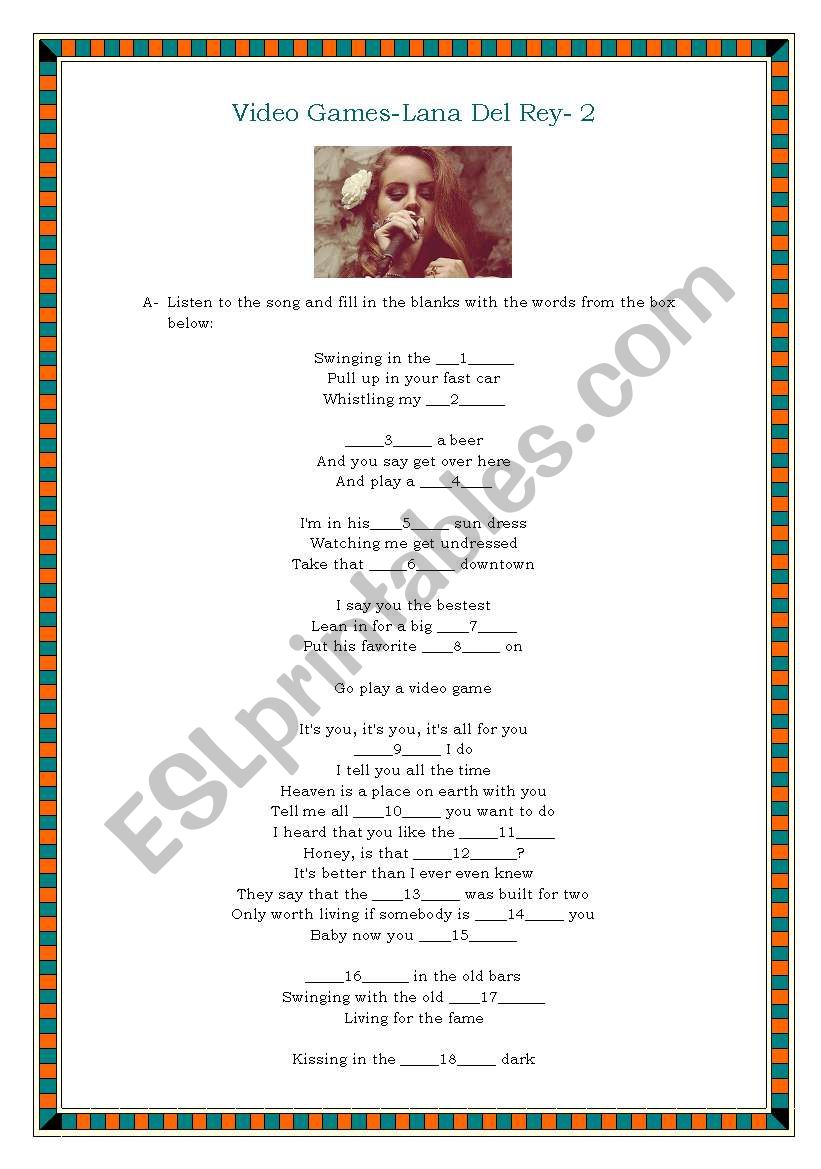 Video games- Lana Del Rey- ValentineÂ´s day song-2