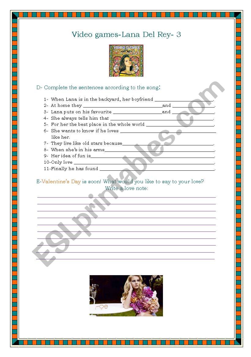 Video Games- Lana Del Rey-ValentineÂ´s day song-3