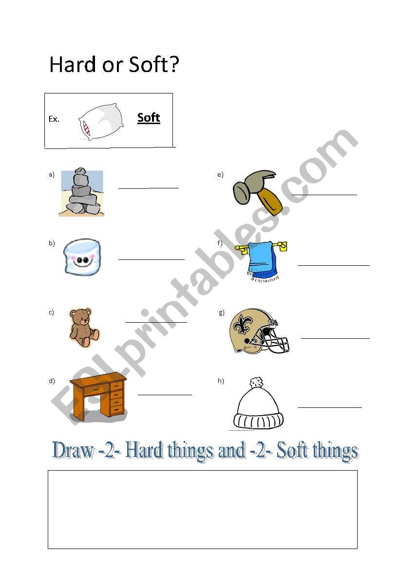 Hard versus Soft worksheet