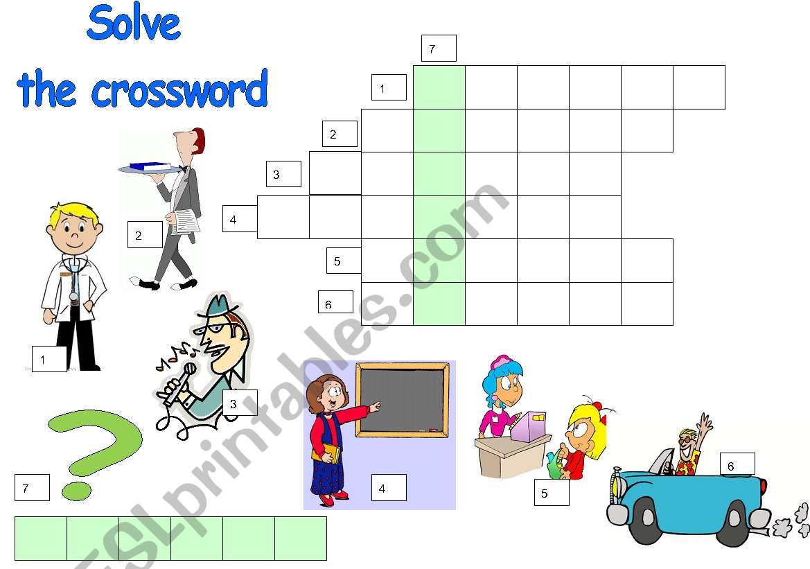 Jobs crossword worksheet