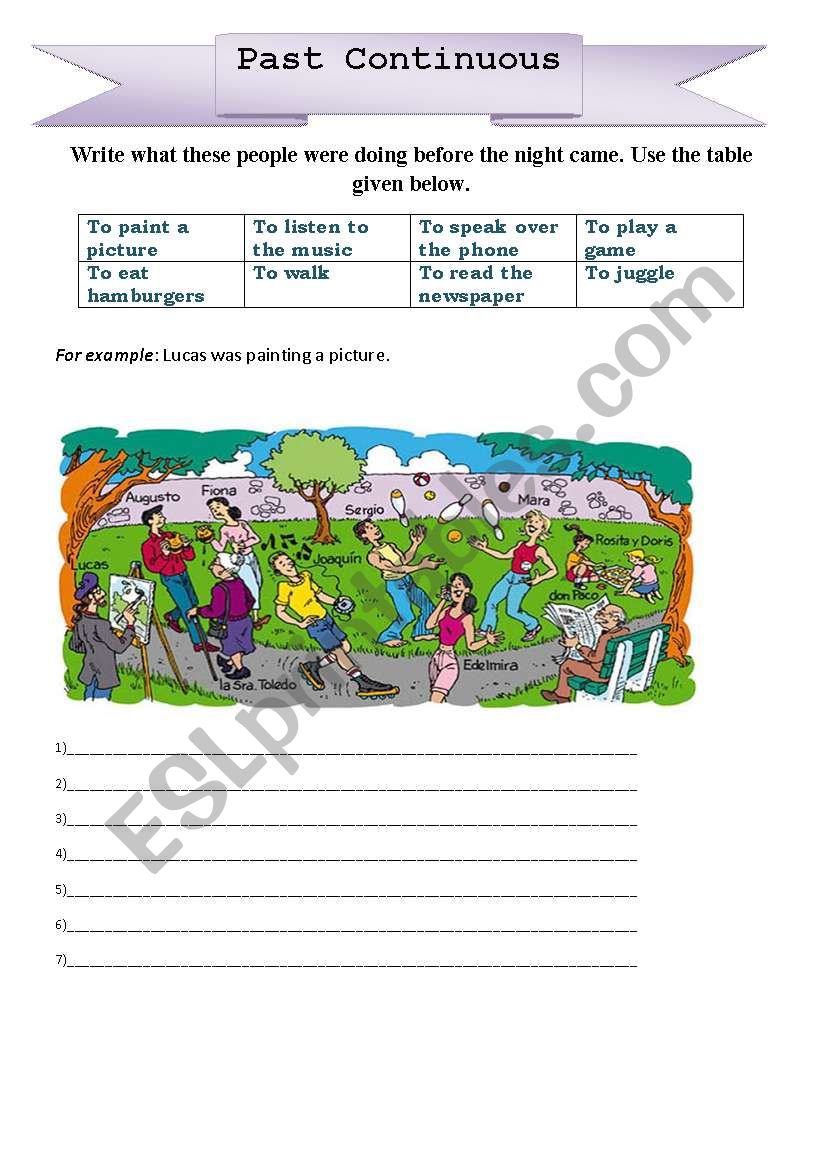 Past Continuous worksheet