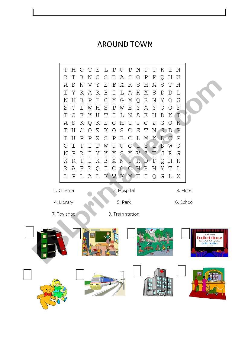 Around town worksheet