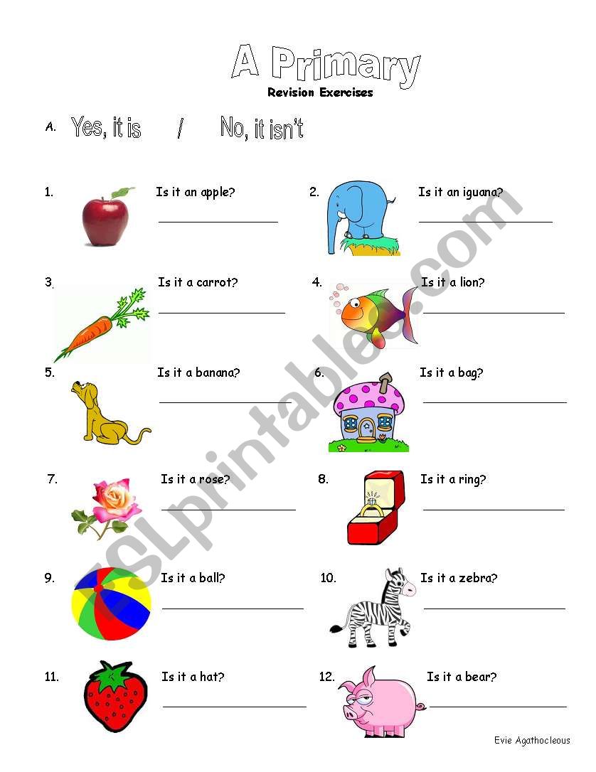 Revision exercises for beginners - ESL worksheet by Mummy1917