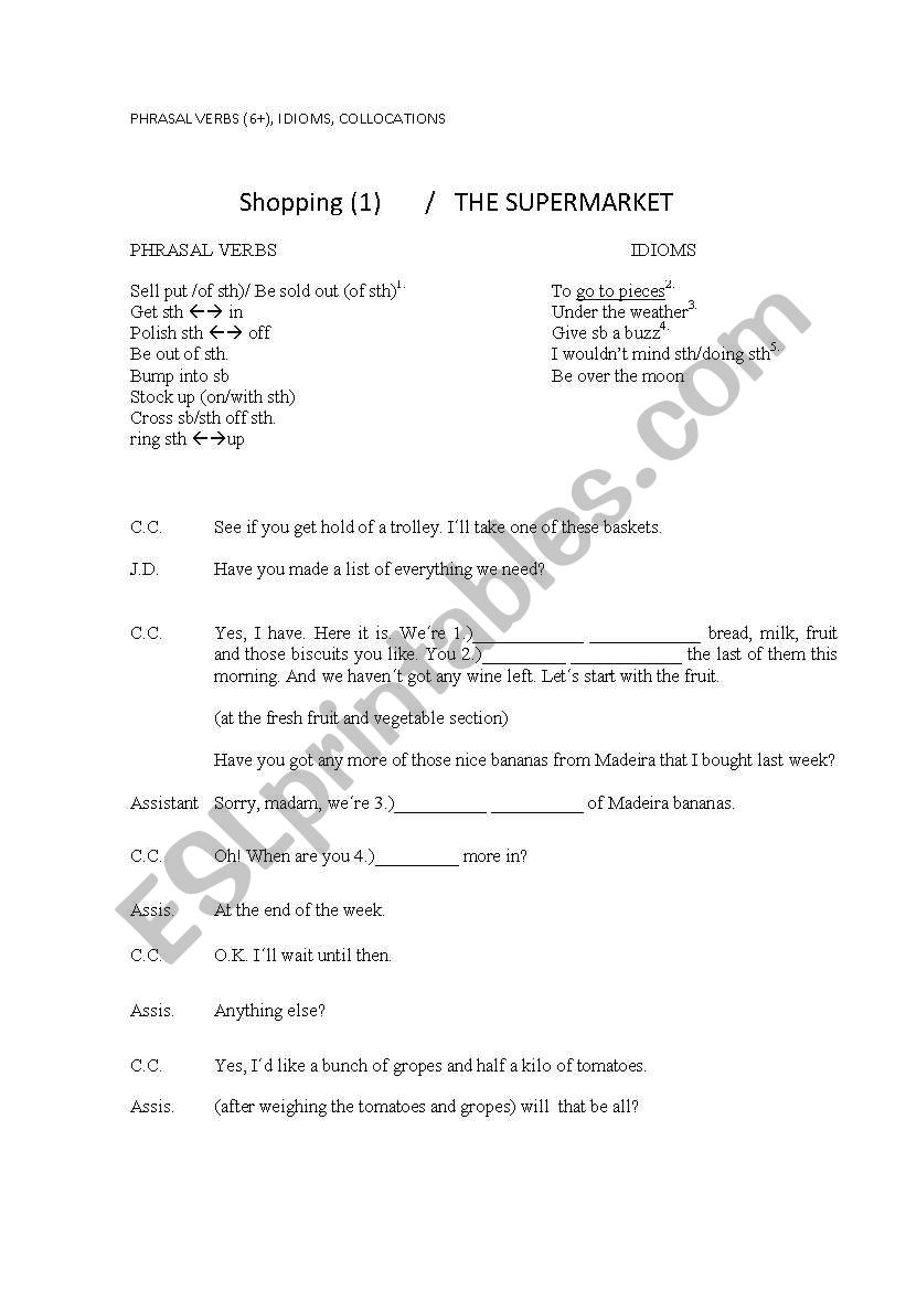 Phrasal verbs and Idioms  worksheet