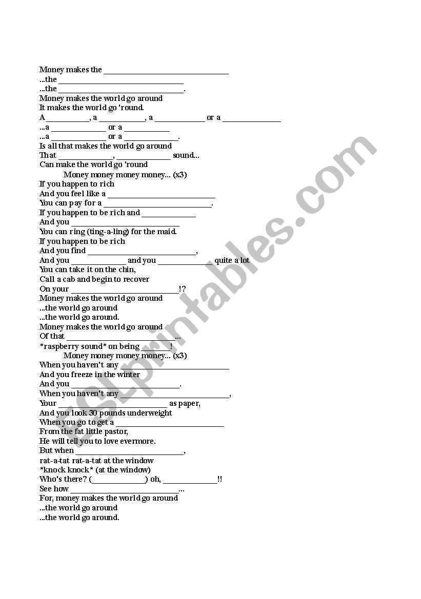 Money worksheet
