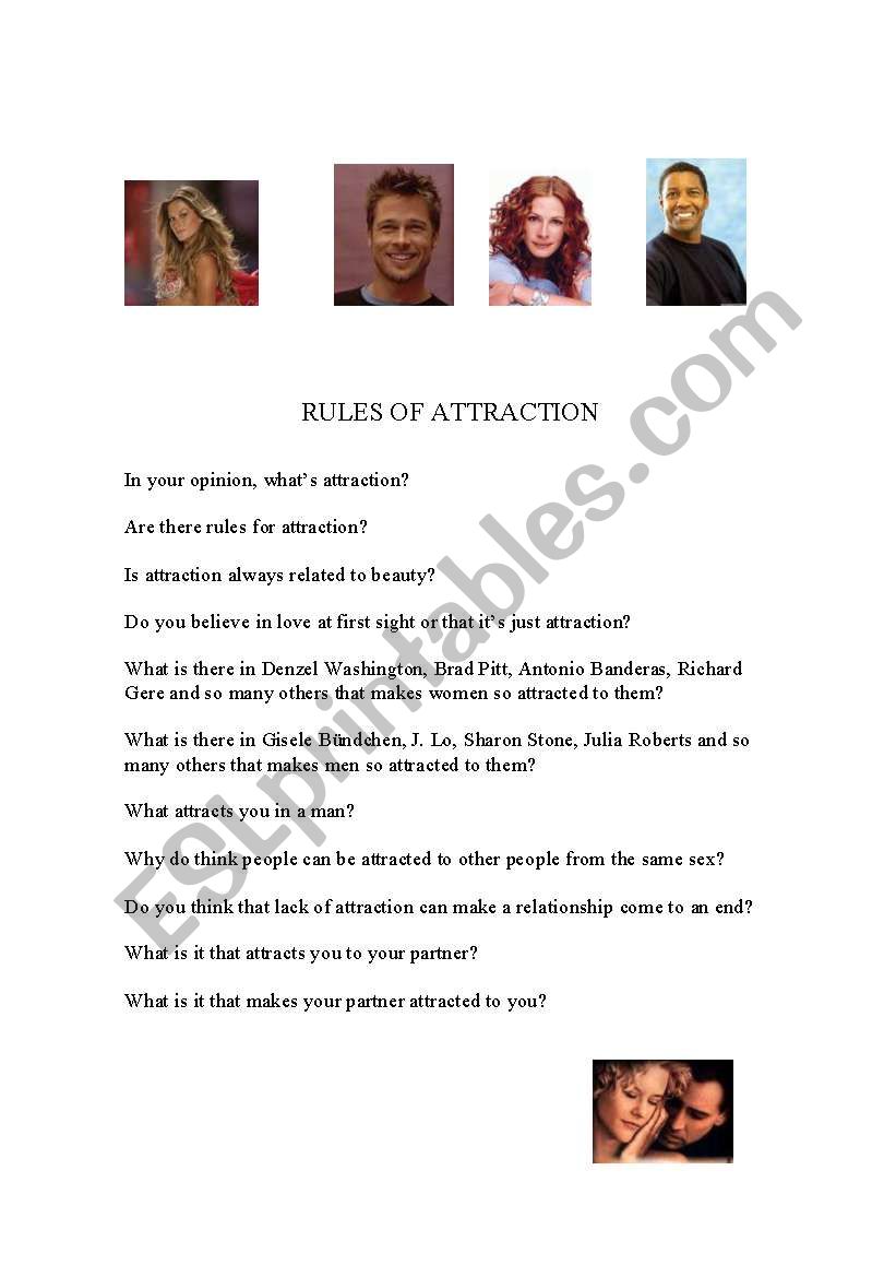 Rules of Attraction worksheet