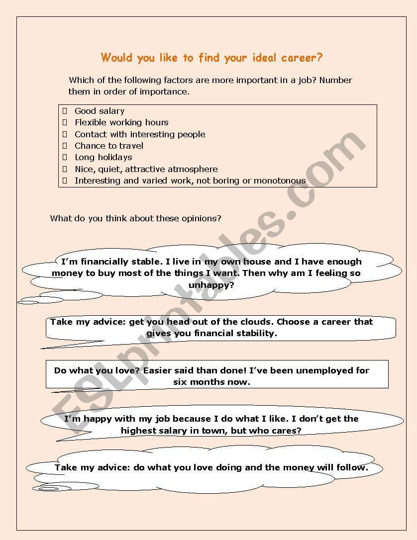 Jobs  worksheet