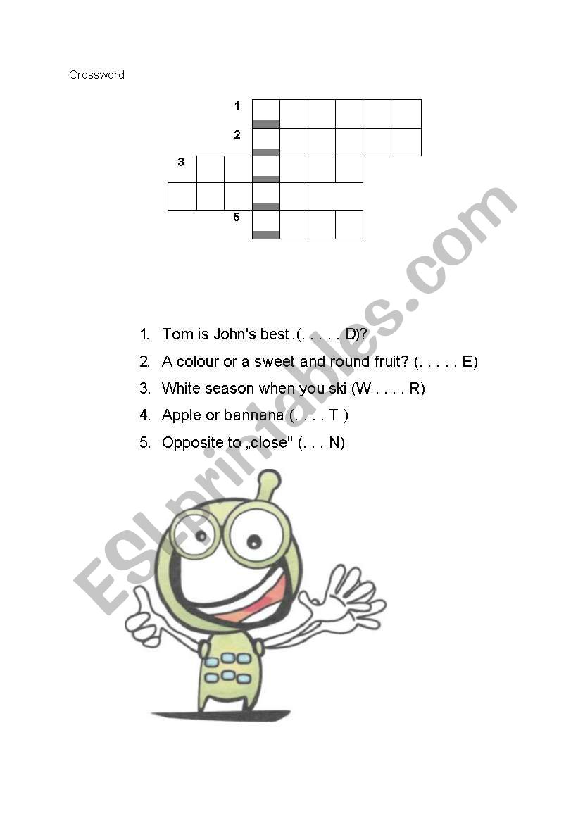 Crossword worksheet