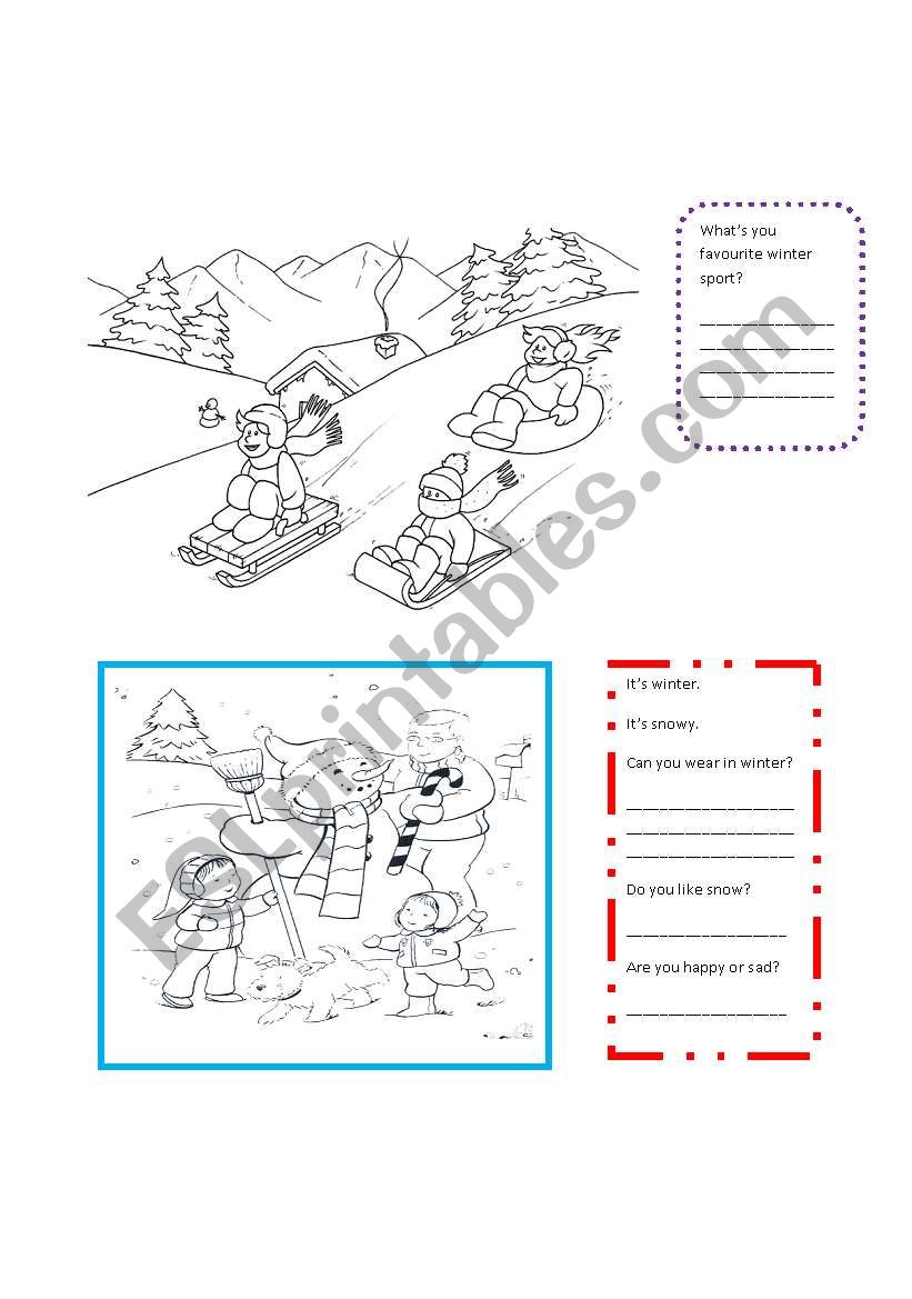 winter time part 2 worksheet