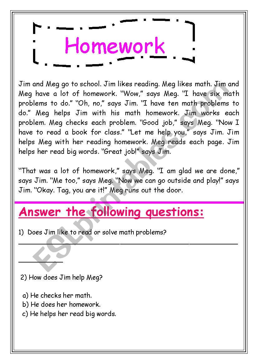 2nd H.W worksheet