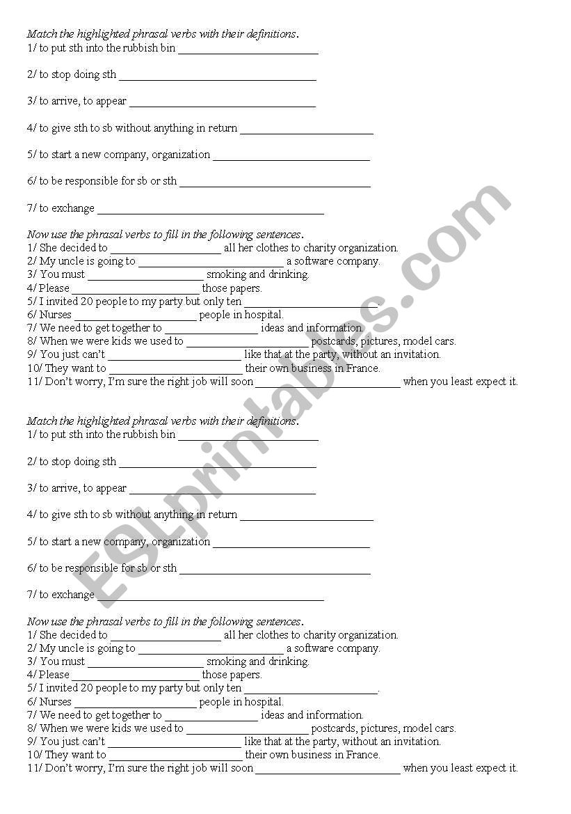 phrasal verbs _ nef3 worksheet