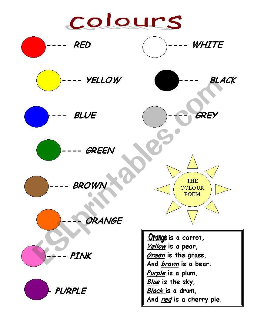 culori worksheet
