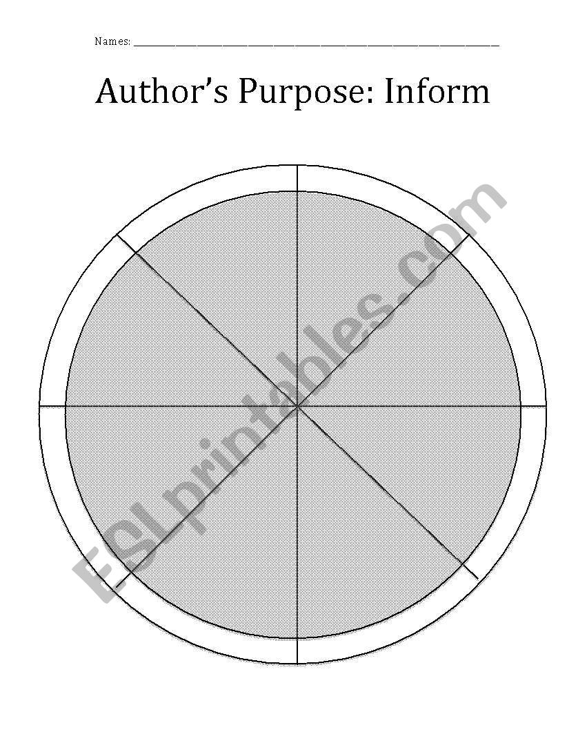 Authors Purpose Sort worksheet