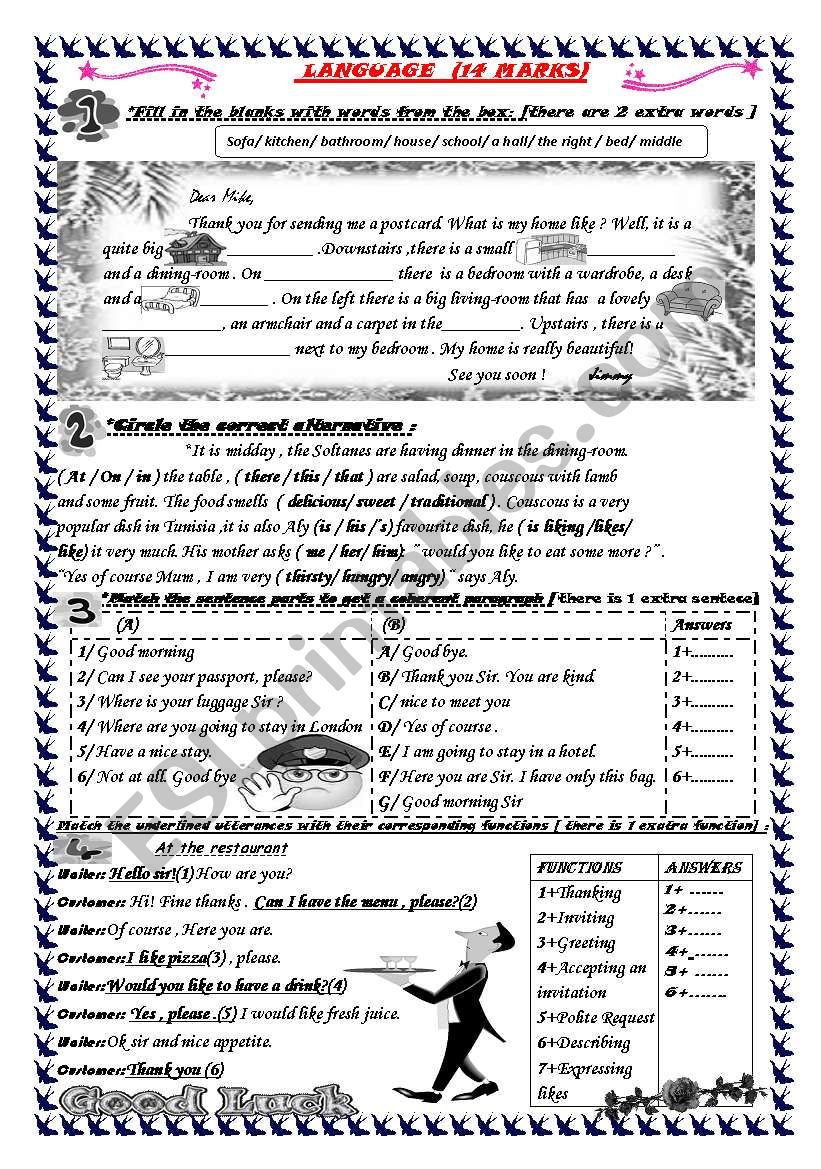 7mid term exam n 2 ( language part)