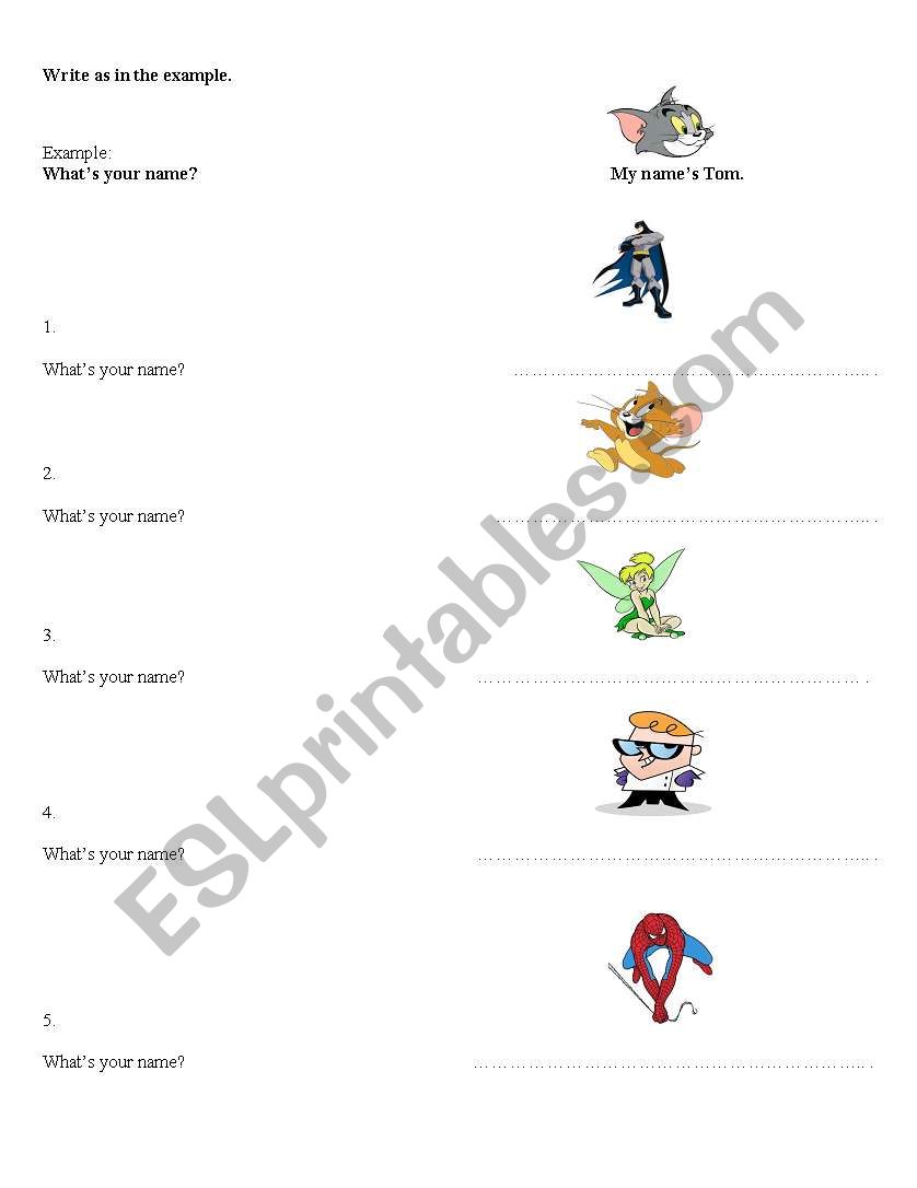 Whats your name? worksheet