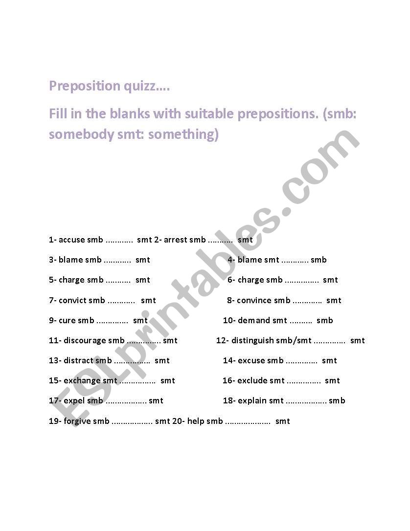 prepositions worksheet