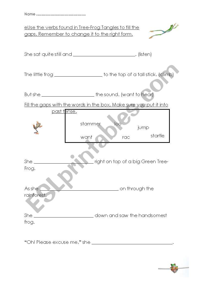 Regular Verb Endings -ed worksheet