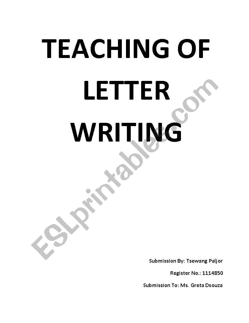 teaching of Letter writing worksheet