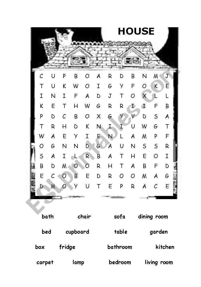 House vocabulary worksheet