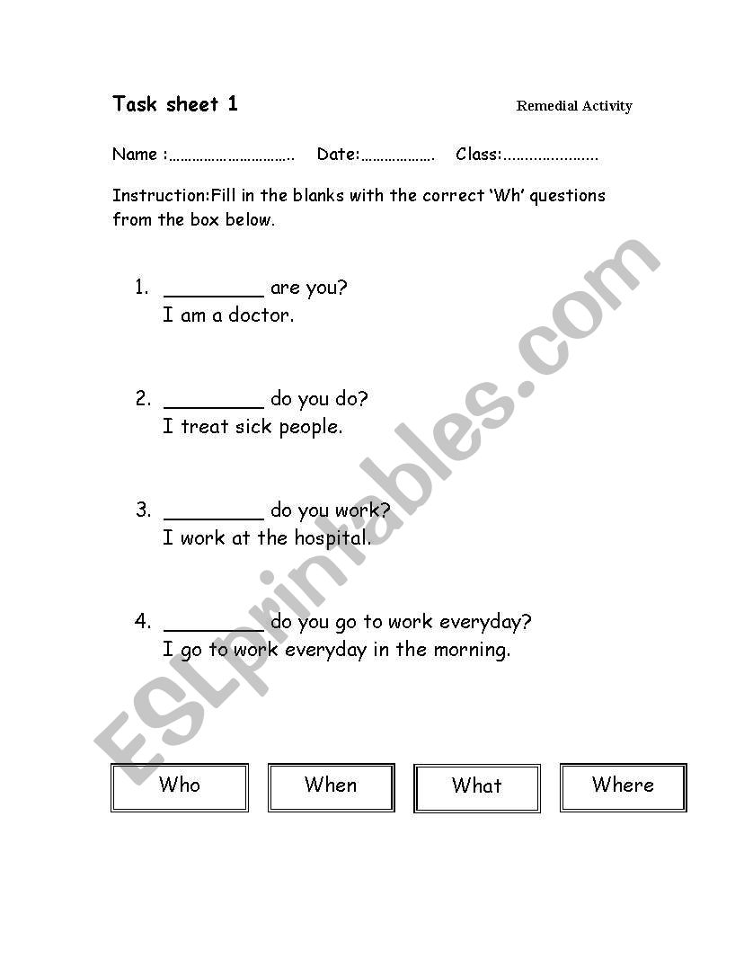 animal worksheet