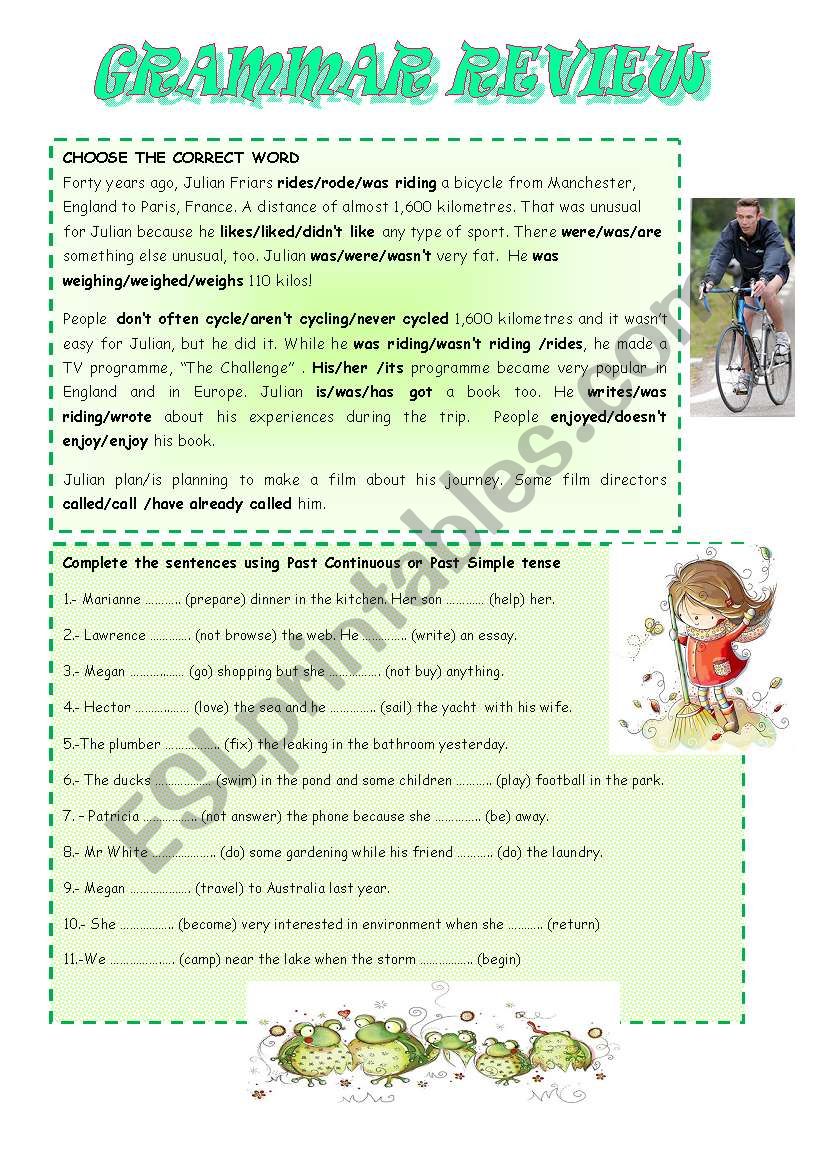 GRAMMAR REVIEW worksheet