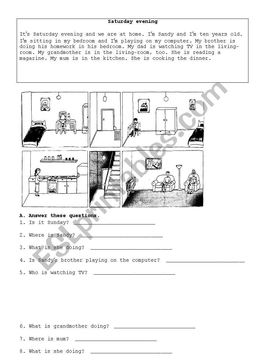 daily routine reading worksheet