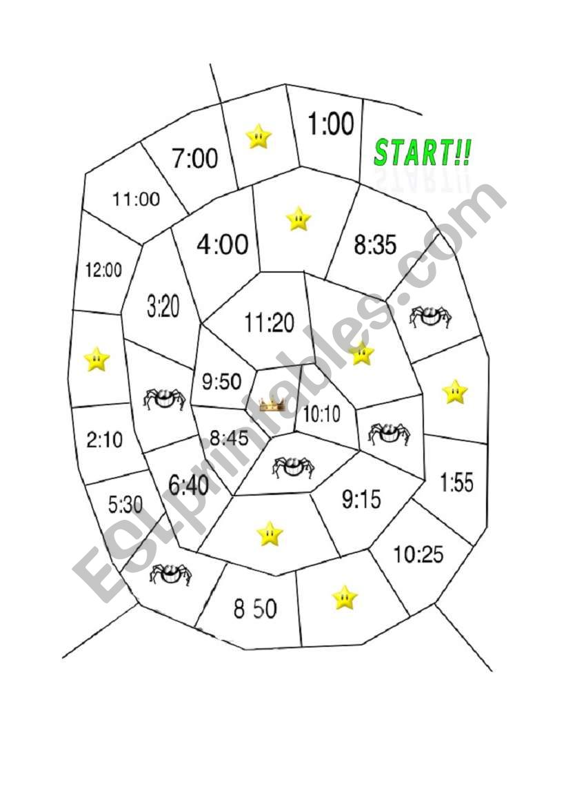 Digital Clock Spider Board Game