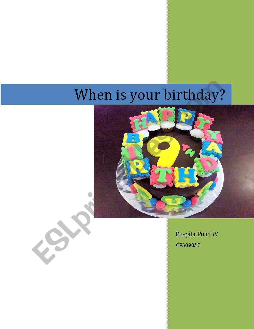 when is your birthday? worksheet
