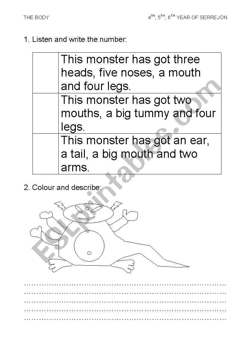 Body worksheet