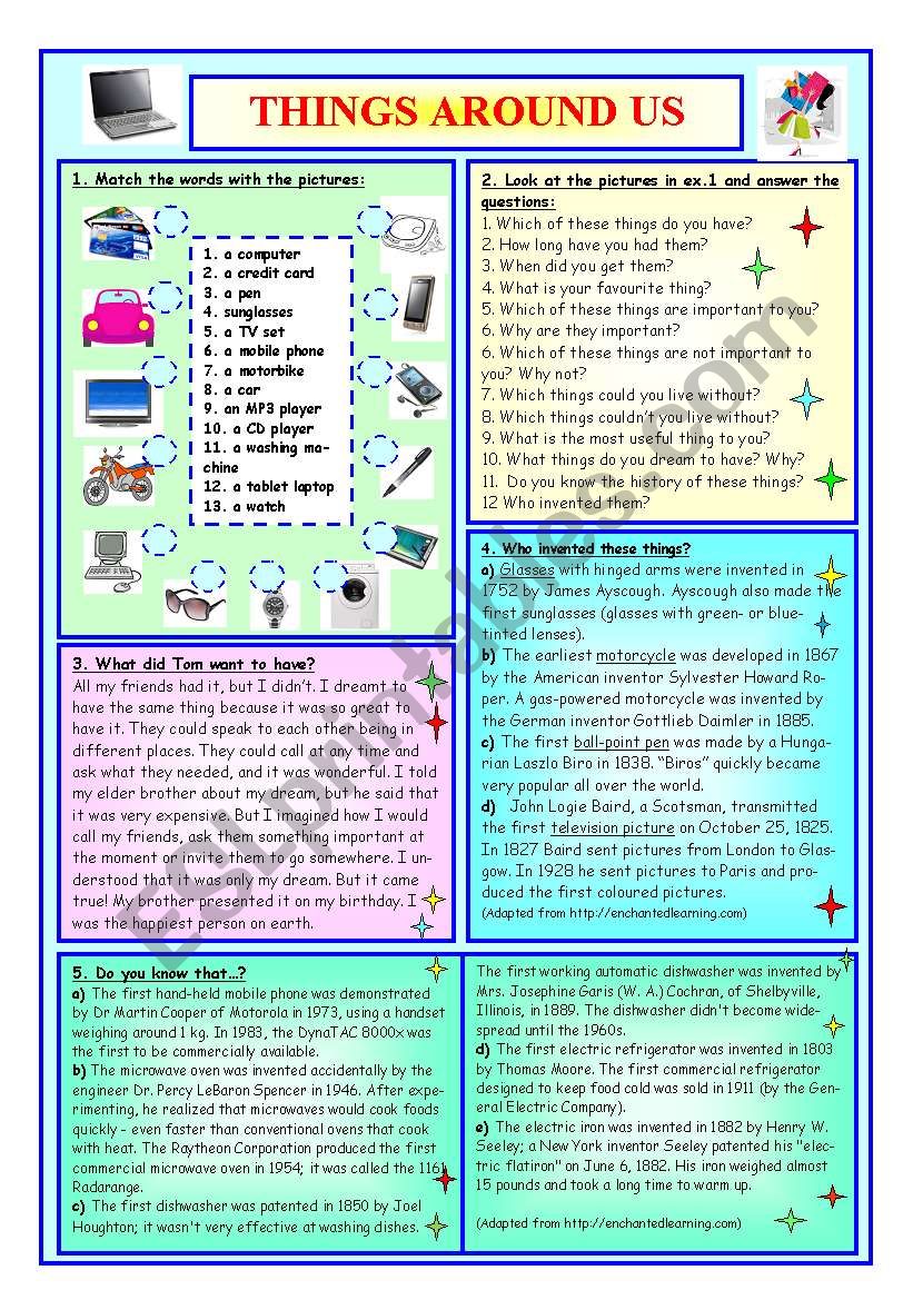 Things Around Us worksheet