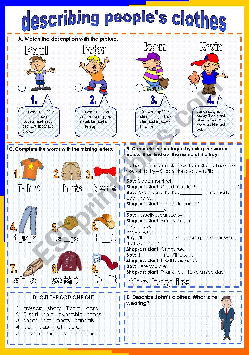 clothes - describing (31.01.12) - ESL worksheet by manuelanunes3