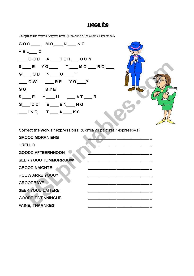 Greetings worksheet