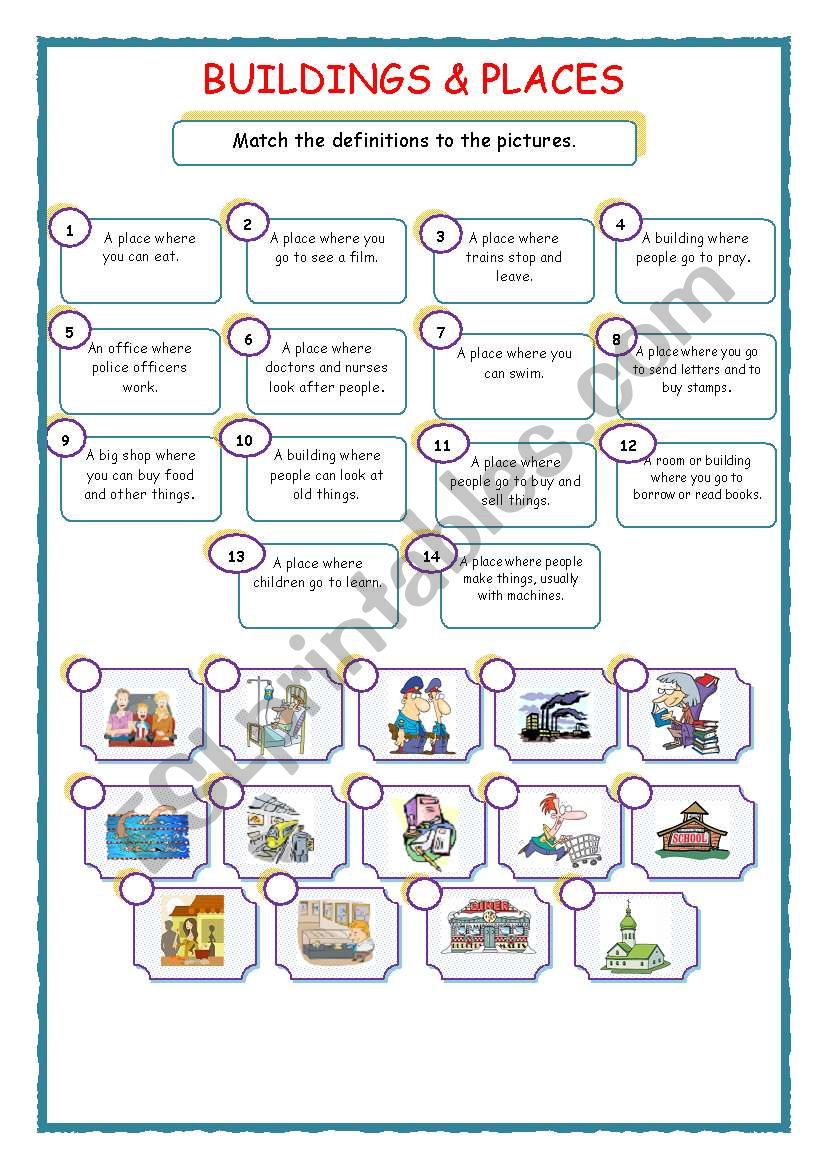 Buildings and Places (Matching Exercise)