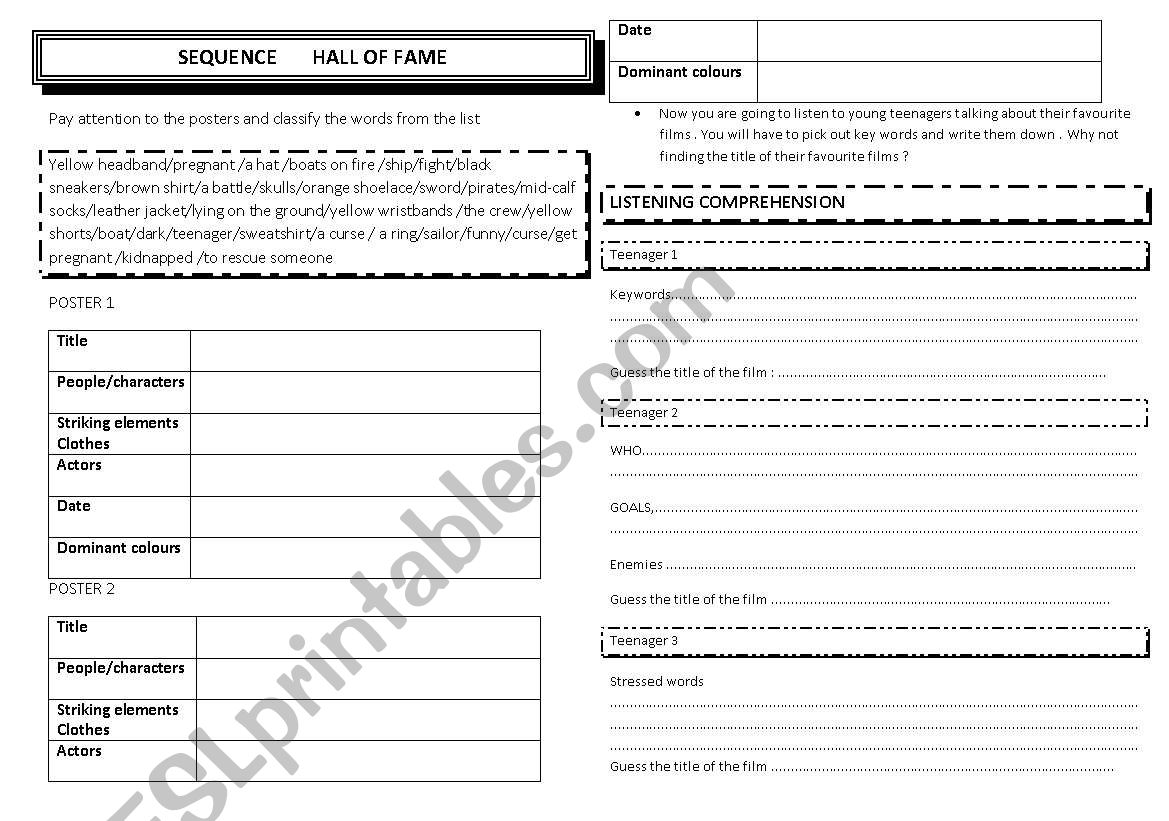 movies worksheet