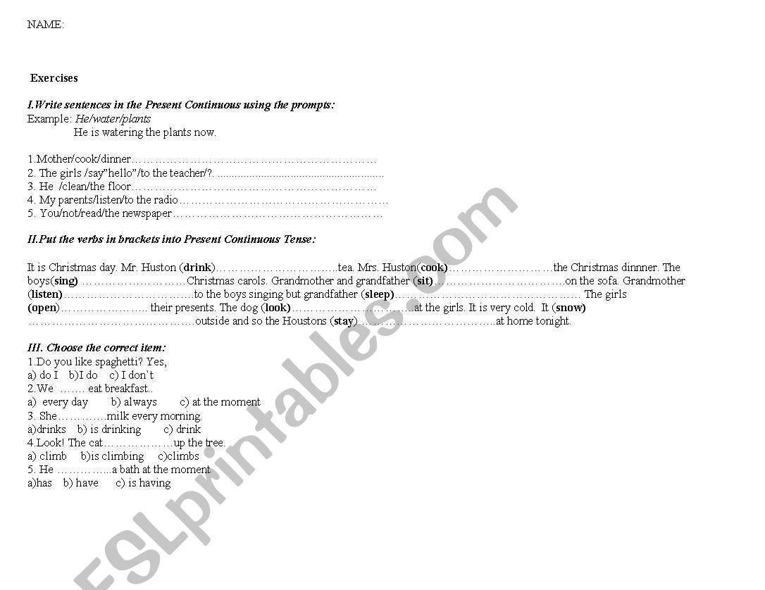 Present Simple worksheet
