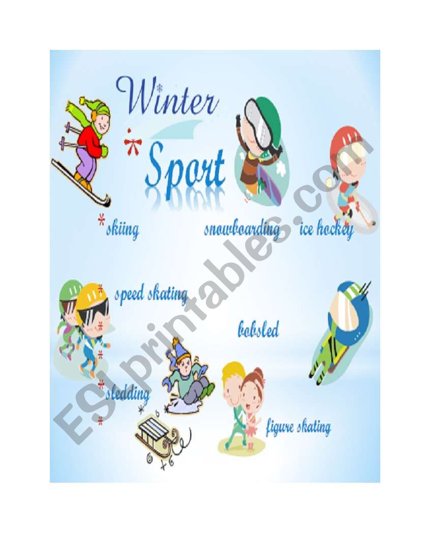 winter sports worksheet