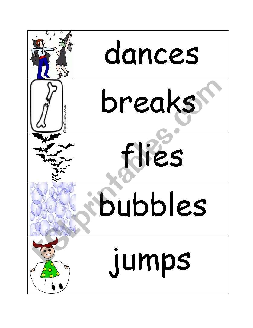 action words word wall worksheet