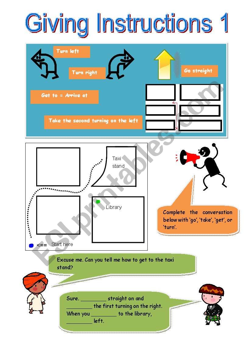 Giving Instructions #1 worksheet