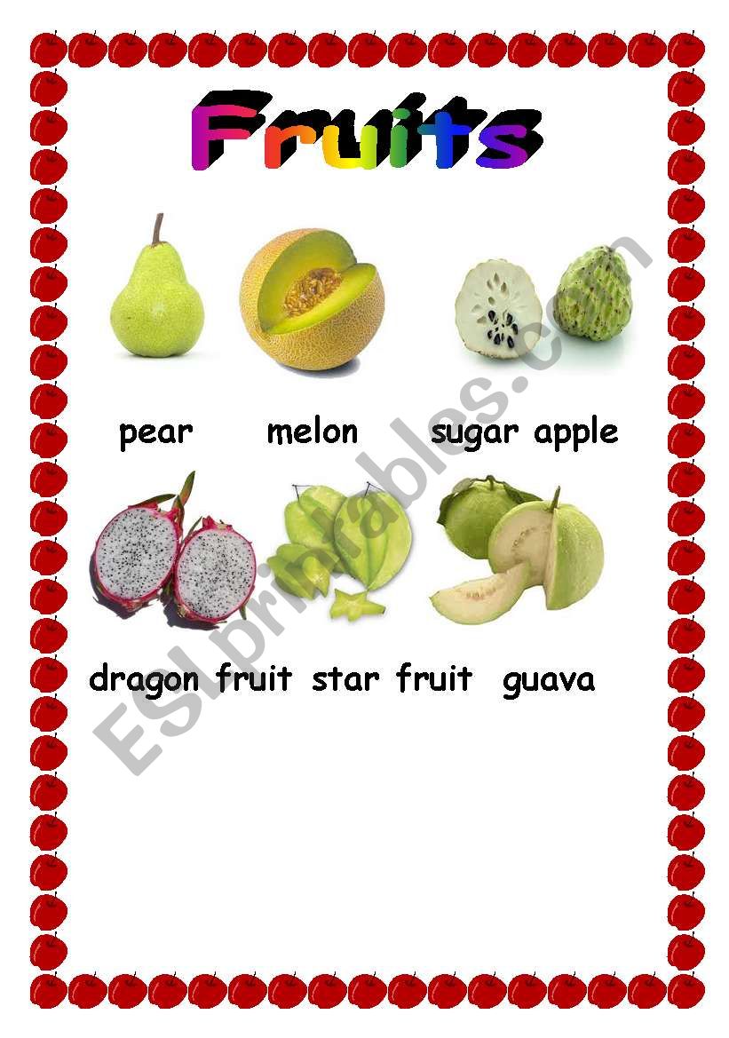 Fruit pictionary  worksheet