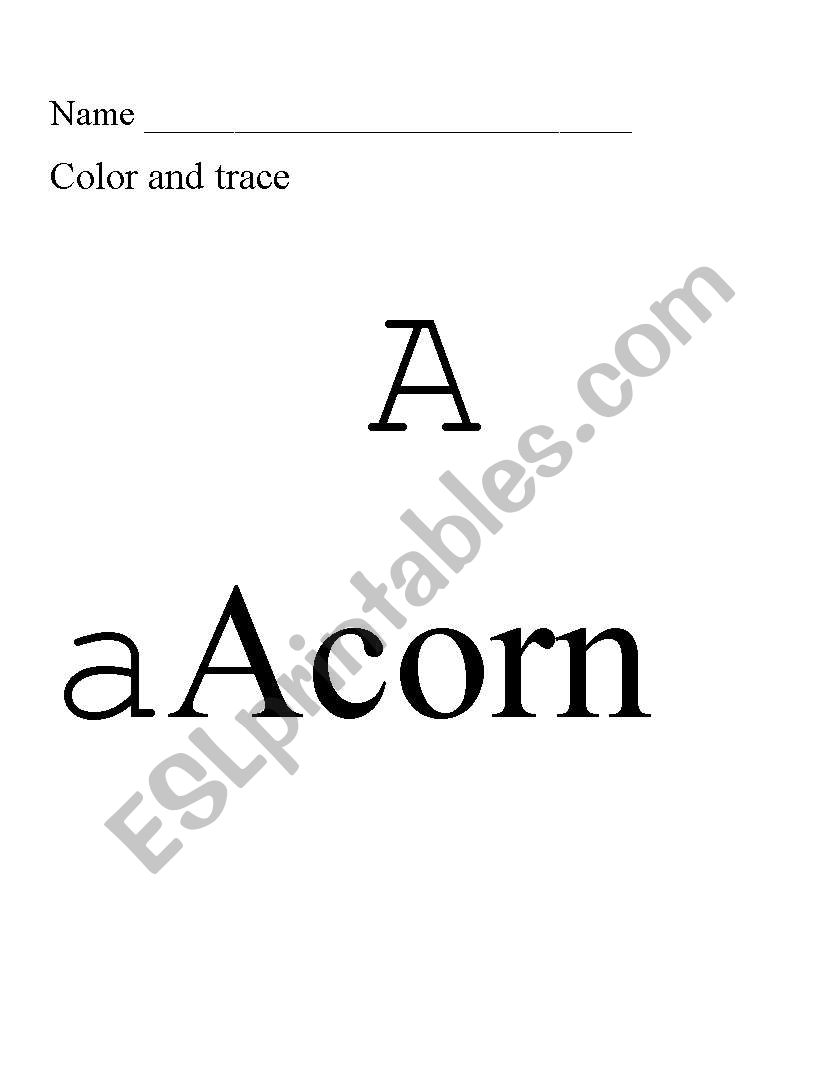 Letter A worksheet