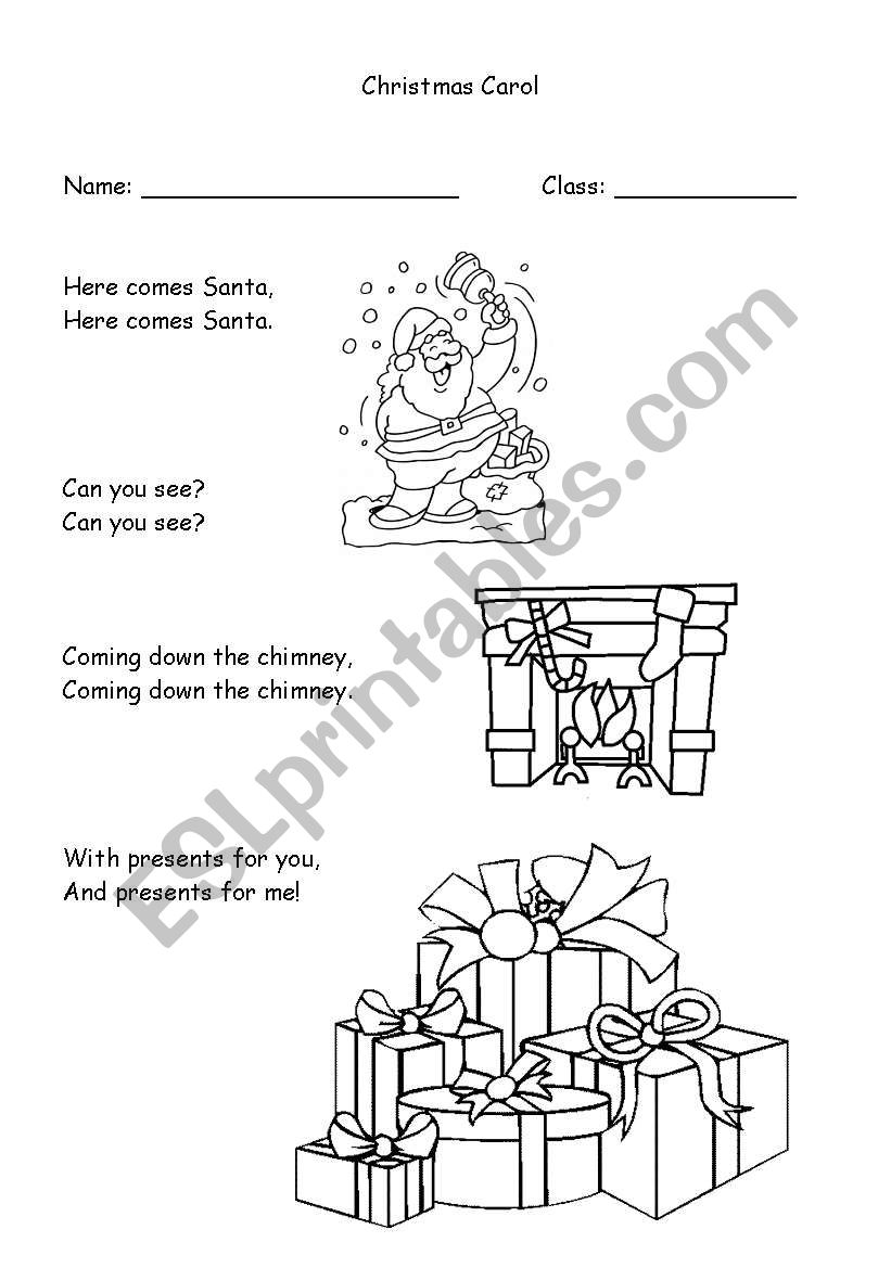 Christmas carol worksheet