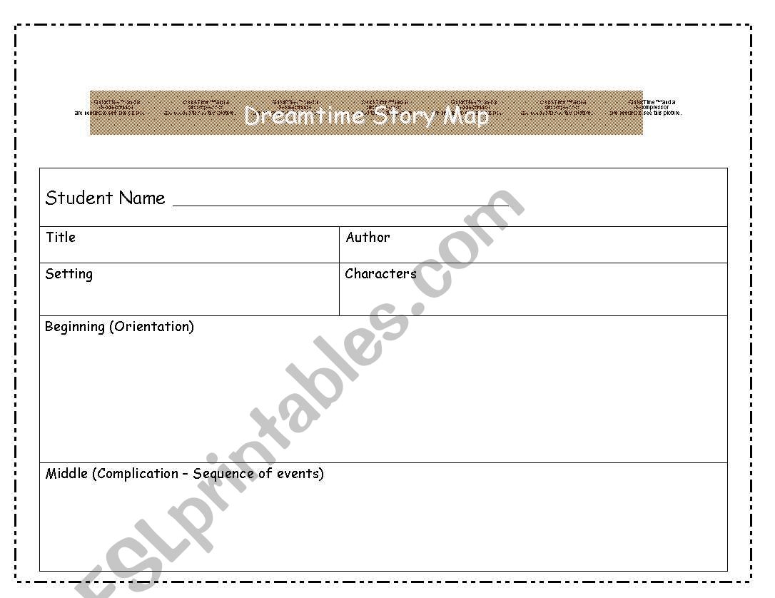 Dreamtime story map worksheet